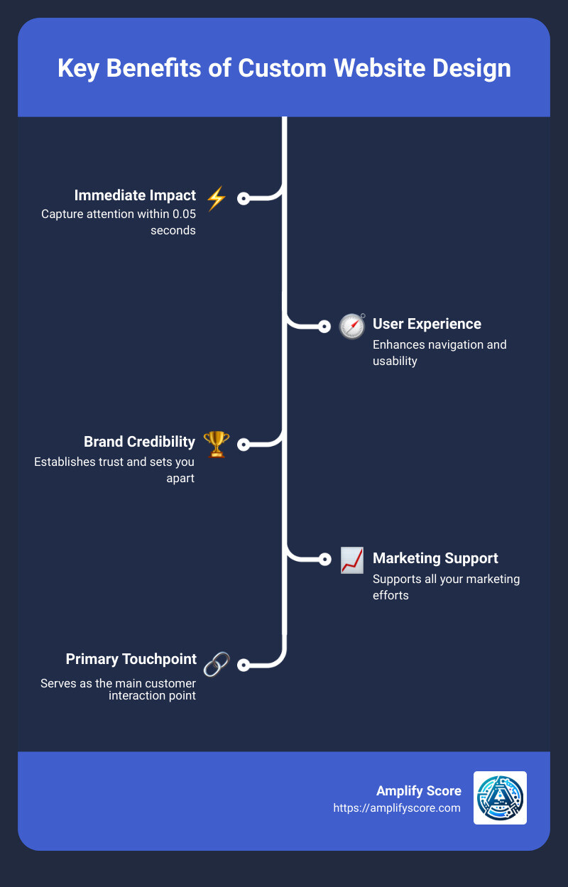 Steps to Custom Website Design Infographic - custom website design infographic infographic-line-5-steps