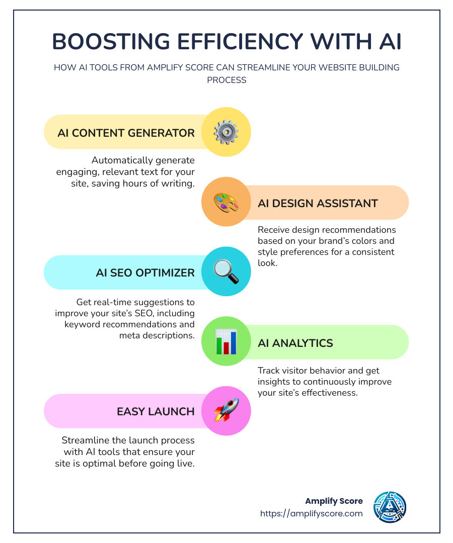 AI Tools for Website Building - design your own site infographic infographic-line-5-steps-colors